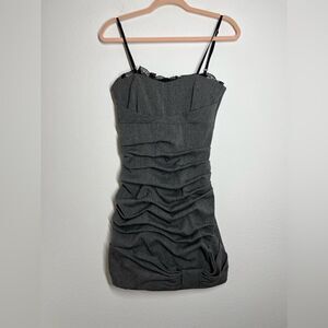 Contour Ruched Cami Mini Dress Lace Adjustable Straps Size XS